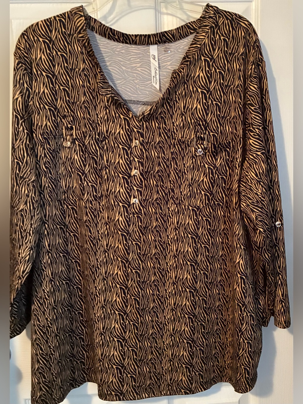 BUNDLHEPMEHEPME-Print Shirt Size 2X NY COLLECTION Woman Edgy Slimming Top P